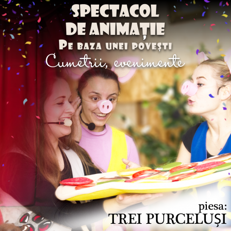 Spectacol de animaţie pentru copii pe baza unei poveşti! Evenimente, cumetrii